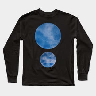 Blue Minimal Dots Abstract Pattern. Long Sleeve T-Shirt